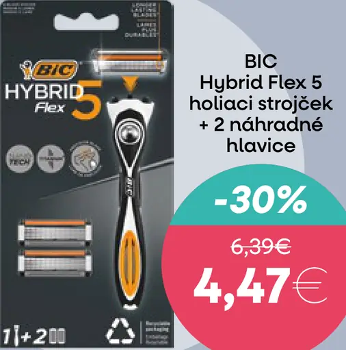 BIC Hybrid 5 Flex pánsky holiaci strojček s náhradnými hlavicami