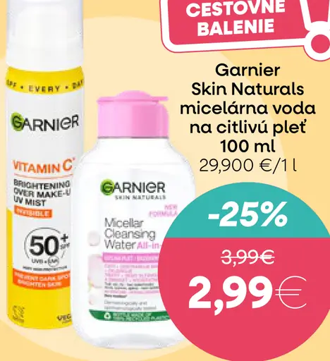 Garnier Skin Naturals All in One micelárna voda pre citlivú pleť