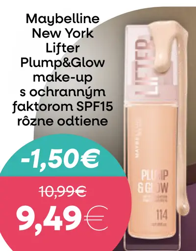 Maybelline New York Lifter Plump&Glow make-up s ochranným faktorom SPF15