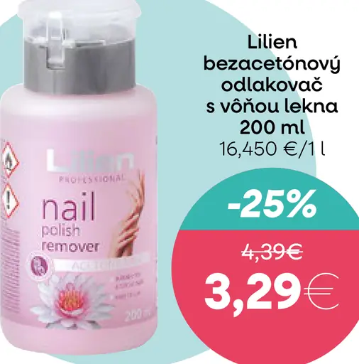 Lilien bezacetónový odlakovač s dávkovačom
