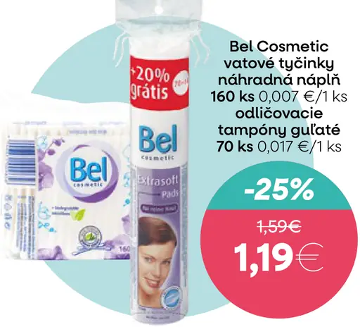 Bel Cosmetic vatové tyčinky náhradné náplne tampóny guľaté