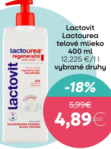 Lactovit Lactourea telové mlieko vybrané druhy