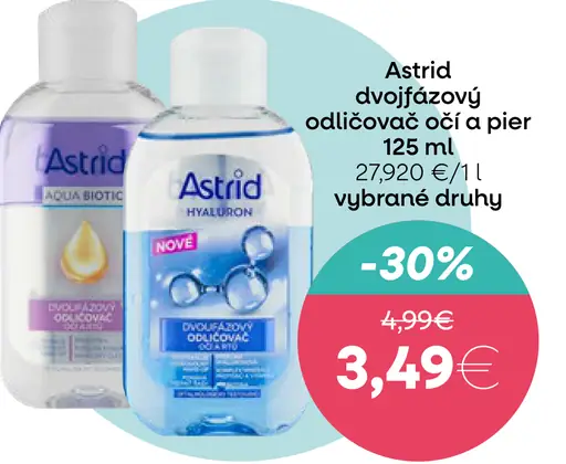Astrid dvojfázový odličovač očí a pier vybrané druhy