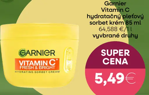 Garnier Vitamin C hydratačný omladzujúci sorbet krém vybrané druhy