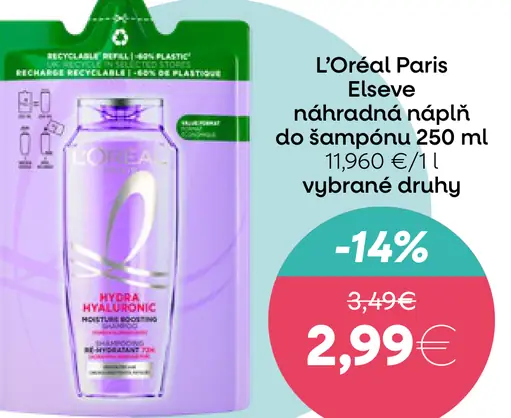 L'Oréal Paris Elseve náhradná náplň do šampónu vybrané druhy