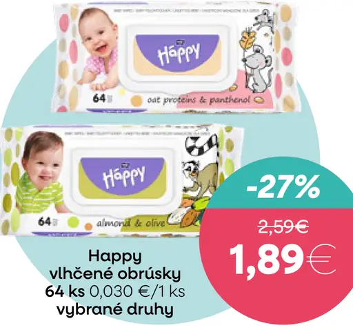 Happy vlhčené obrúsky