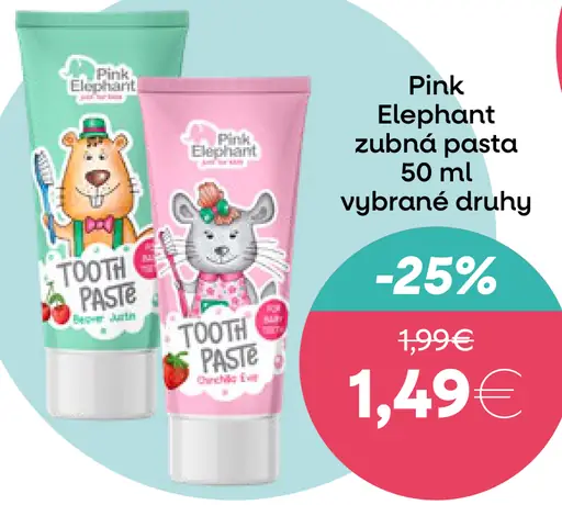 Pink Elephant detská zubná pasta