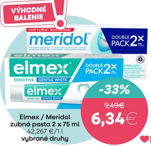 Elmex Meridol zubná pasta dvojité balenie