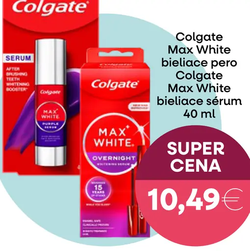 Colgate Max White bieliace pero a zubná pasta