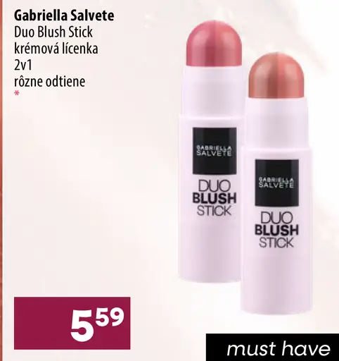 Gabriella Salvete krémová lícenka 2v1 Duo Blush Stick vybrané odtiene