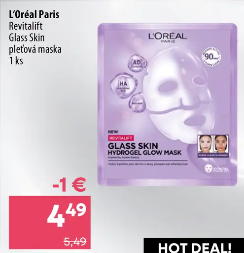 L’Oréal Paris Revitalift Glass Skin pleťová maska