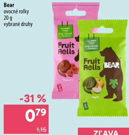 Bear ovocné rolky rôzne druhy