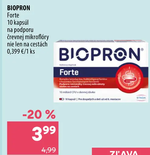 Biopron Forte probiotiká na podporu črevnej mikroflóry