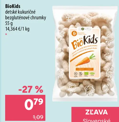 BioKids detské kukuričné chrumky