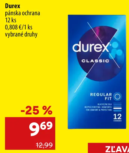 Durex pánska ochrana Classic kondómy