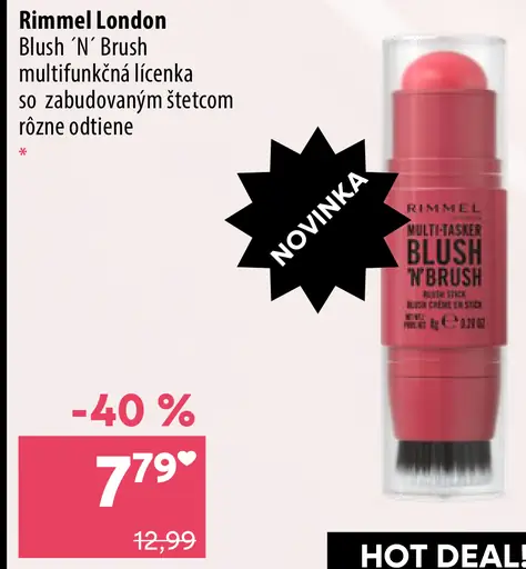 Rimmel London Blush ’N’ Brush multifunkčná lícenka so zabudovaným štetcom