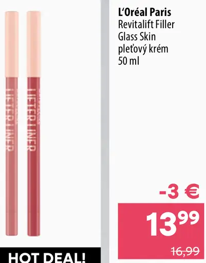 L’Oréal Paris Revitalift Filler Glass Skin krém na tvár