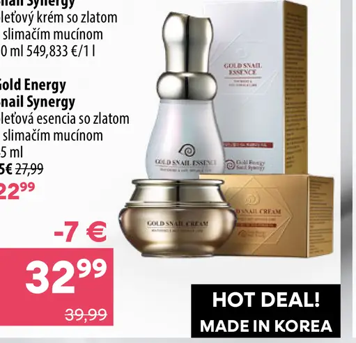 Gold Energy Snail Synergy pleťový krém so zlatom a slimáčim mucínom