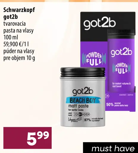 Schwarzkopf got2b Tvarovacia pasta na vlasy