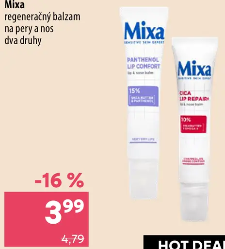 Mixa regeneračný balzam na pery a nos
