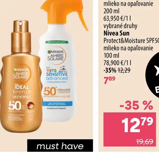 Garnier Ambre Solaire sprej na opaľovanie