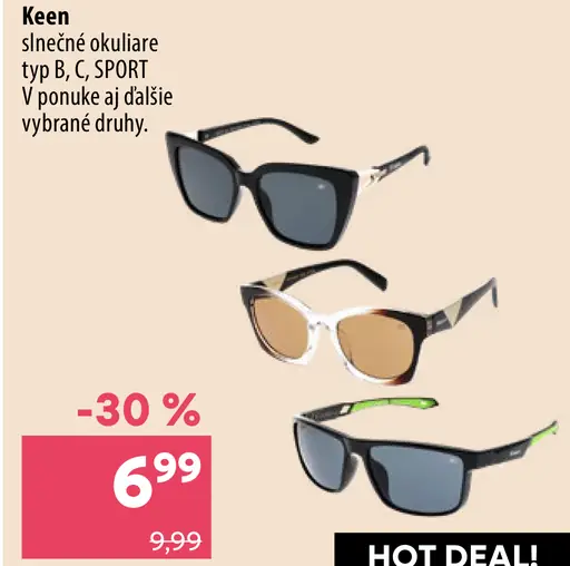 Keen slnečné okuliare typ B, C, Sport