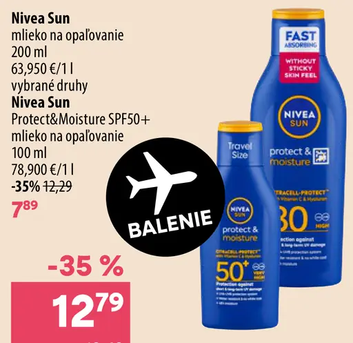 Nivea Sun Protect & Moisture SPF50+ mlieko na opaľovanie