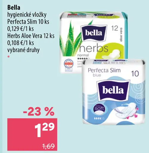 Bella hygienické vložky Perfecta Slim Herbs Aloe výber druhov