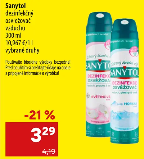 Sanytol dezinfekčný osviežovač vzduchu