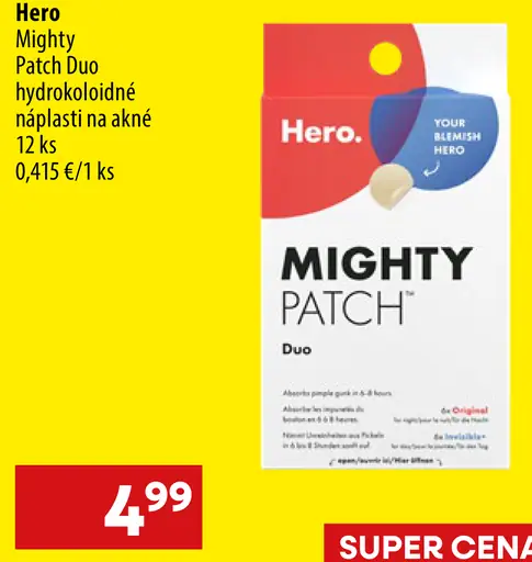 Hero Mighty Patch Duo hydrokoloidné náplasti na akné