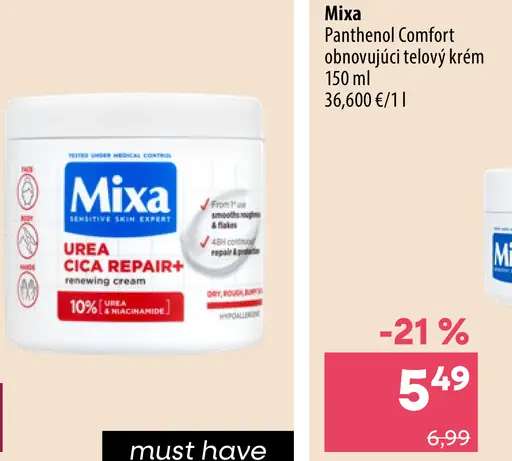 Mixa Panthenol Comfort telový krém