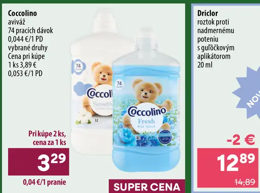Coccolino aviváž rôzne druhy