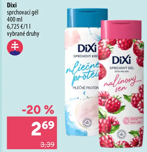 Dixi sprchovací gél vybrané druhy