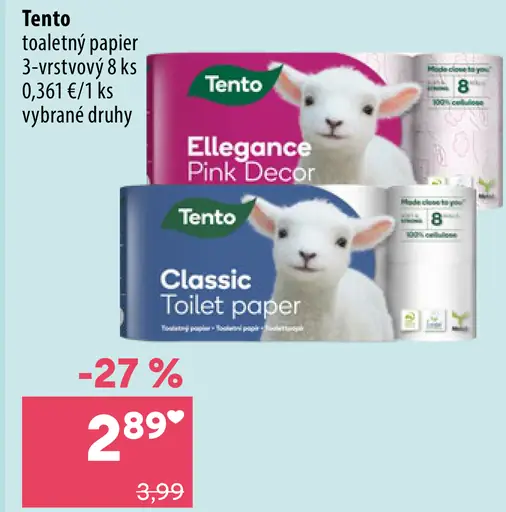 Tento toaletný papier 3-vrstvový