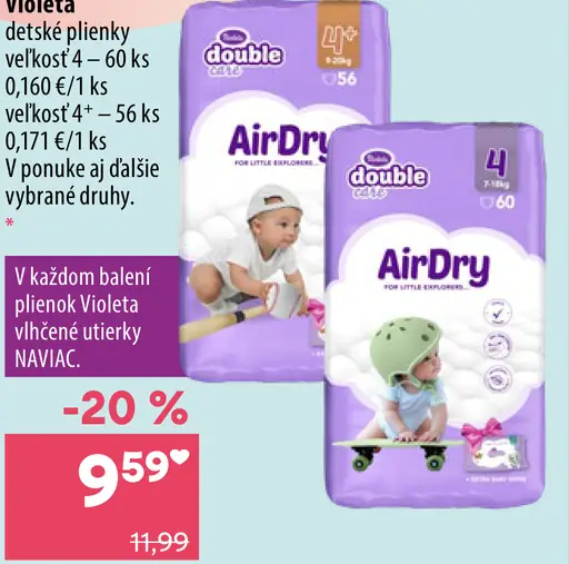 Violeta detské plienky, veľkosť 4
