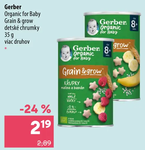 Gerber Organic for Baby Grain & grow detské chrumky