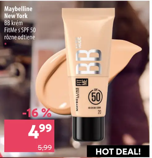 Maybelline New York FitMe SPF 50 BB krém, rôzne odtiene