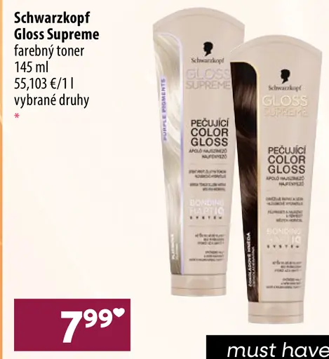 Schwarzkopf Gliss Supreme Pečujúci Color Gloss farebný toner