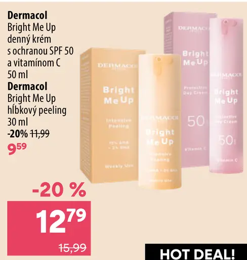 Dermacol Bright Me Up denný krém s ochranným SPF 50 a vitamínom C
