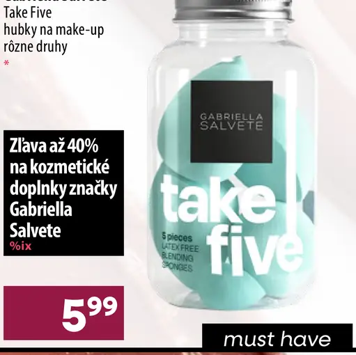 Gabriella Salvete Take Five hubky na make-up, rôzne druhy
