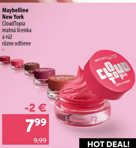 Maybelline New York CloudTopia matná lícenka a rúž, rôzne odtiene
