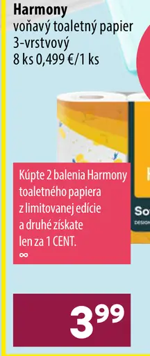 Harmony Soft 3-vrstvový toaletný papier