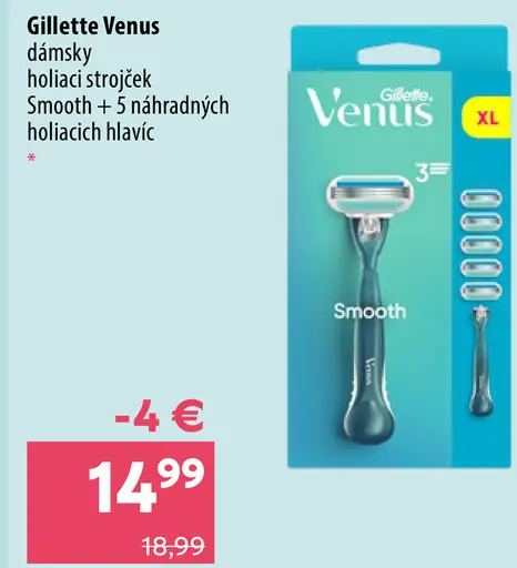 Gillette Venus Smooth holiaci strojček s náhradnými hlavicami