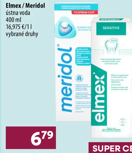 Elmex/Meridol ústna voda – vybrané druhy