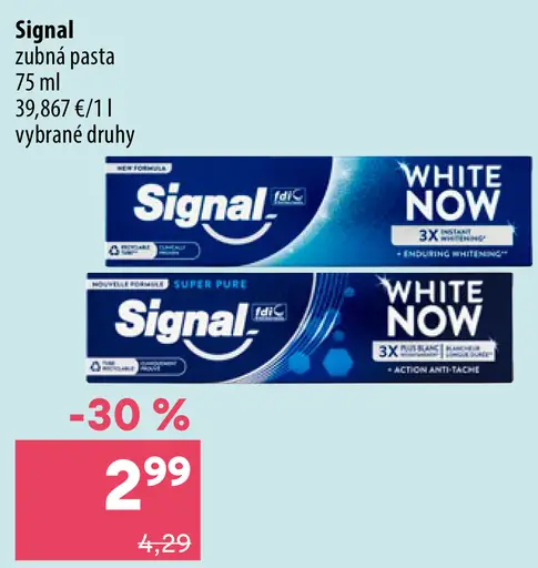 Signal White Now zubná pasta – vybrané druhy