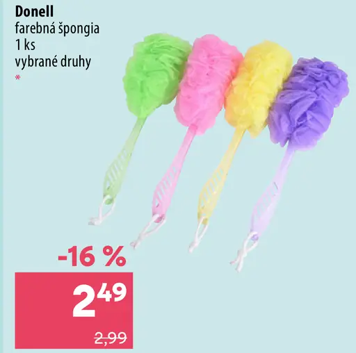 Donell farebná špongia, vybrané druhy