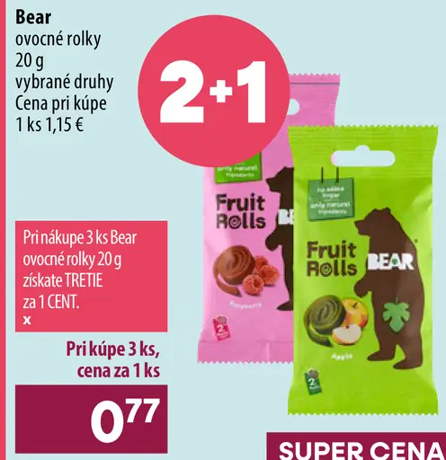 Bear ovocné rolky rôzne druhy