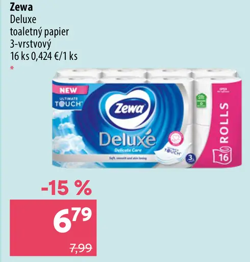 Zewa Deluxe Delicate Care toaletný papier 3-vrstvový