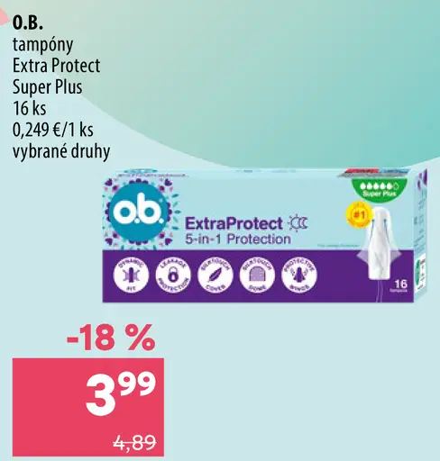 O.B. ExtraProtect Super Plus tampóny