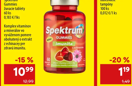 Walmart Spektrum Gummies Imunita komplex vitamínov a minerálov s extraktom z echinacey